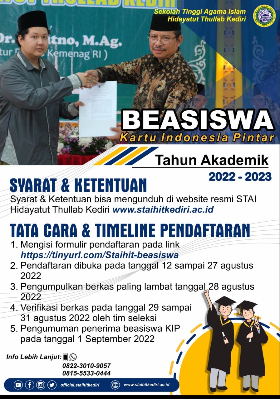 Beasiswa KIP kuliah STAIHIT KEDIRI 2022